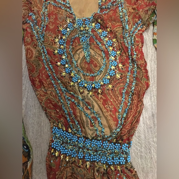 Classic Boho Embellished Sheer Blouse - Picture 3 of 6